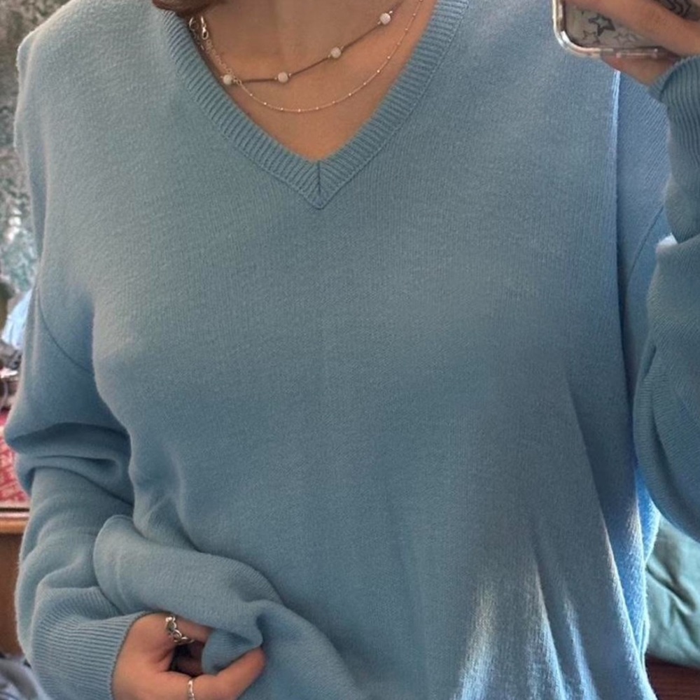 soft baby blue sweater